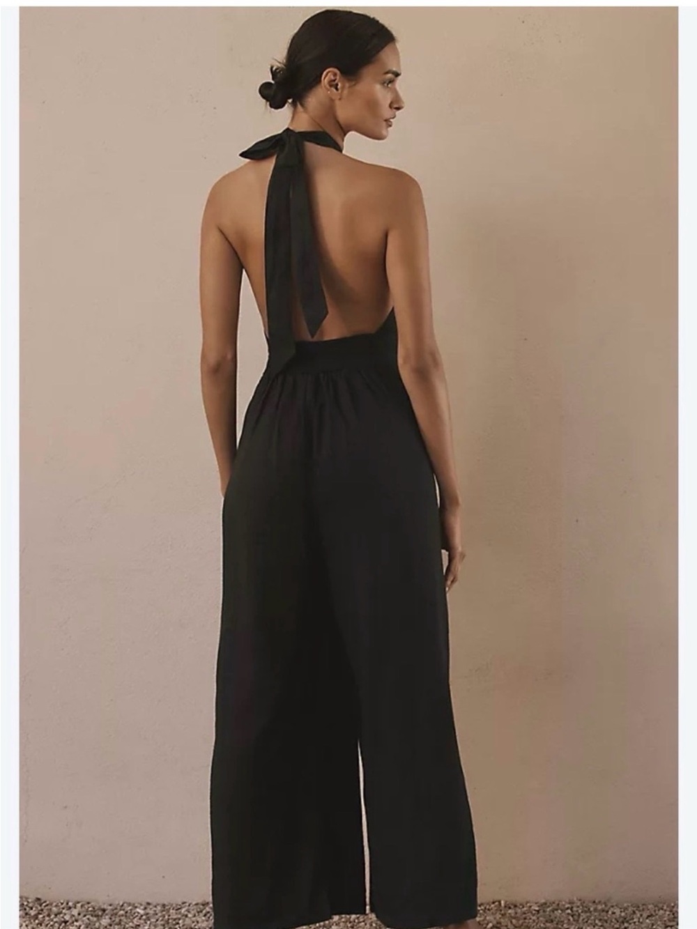 entro Black Halter-Neck Wide-Leg Jumpsuit NWT